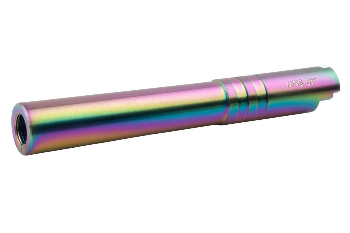 COWCOW Technology (.40 marking) OB1 SS Threaded Outer Barrel For Tokyo Marui Hi-Capa 5.1 GBB (Rainbo