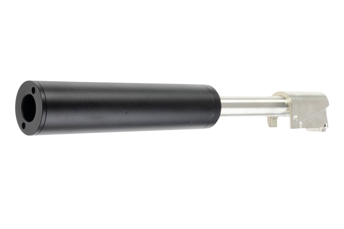 FCW Silencer Set For Maruzen Walther PPK & PPK/S GBB Airsoft Pistol (Silver)