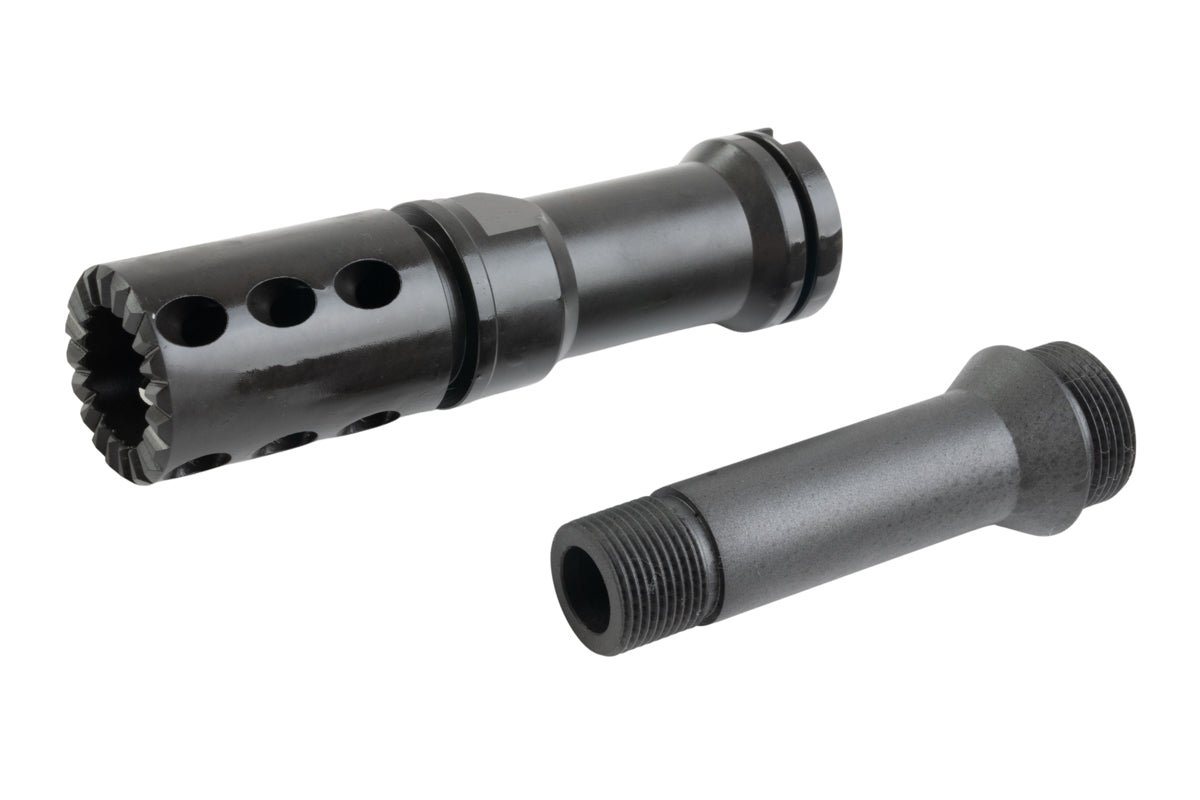 BBT Steel Extend Outer Barrel with Flash Hider For VFC M249 GBB Airsoft (Short Type)