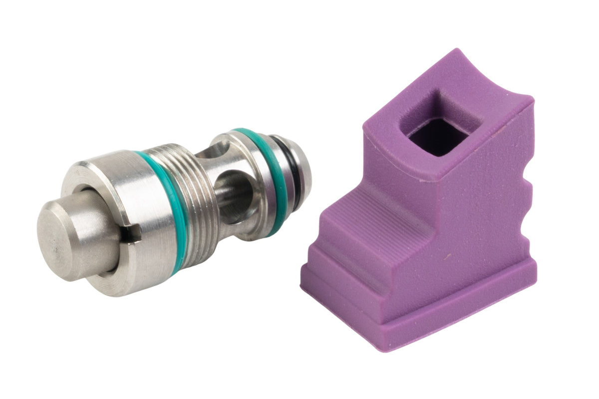 T8 Stainless Steel Magazine Output Valve w/ 70 degree Gas Route For EMG Lancer L5AWM MWS Magazine