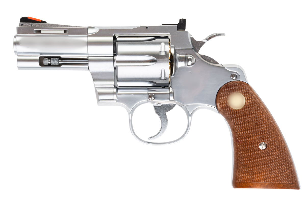 Tanaka Colt Python 3 inch R-model Stainless Gas Airsoft Revolver (Stainless Finish)