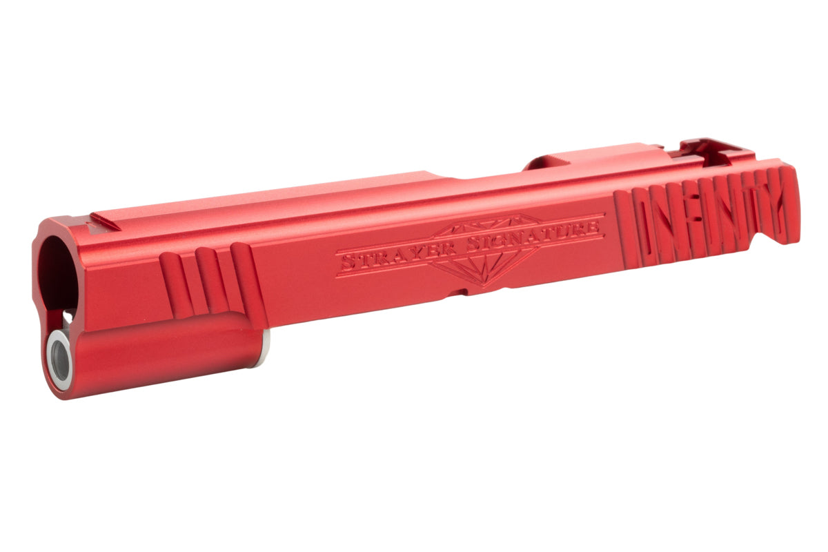 5KU CNC Aluminum Infinity Signature Slide for Tokyo Marui Hi Capa 5.1 GBB Airsoft Pistol (Red)