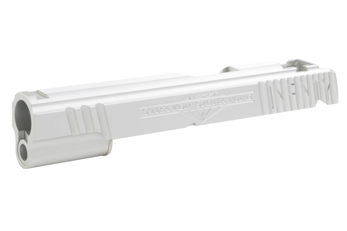 5KU CNC Aluminum Infinity Signature Slide for Tokyo Marui Hi Capa 5.1 GBB Airsoft Pistol (Silver)