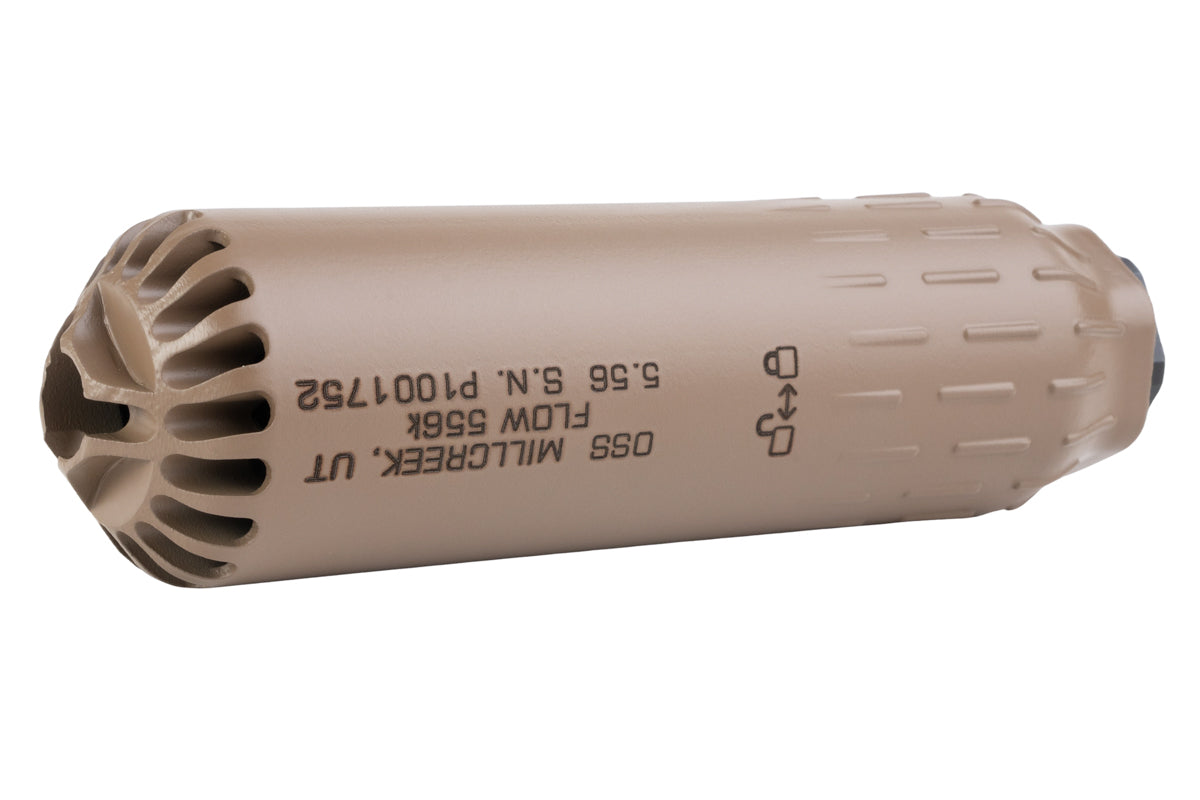 Angry Gun 3D Printed Flow 556K Dummy Suppressor w/ Tornado Flash Hider (14mm CCW/ Cerakote FDE)