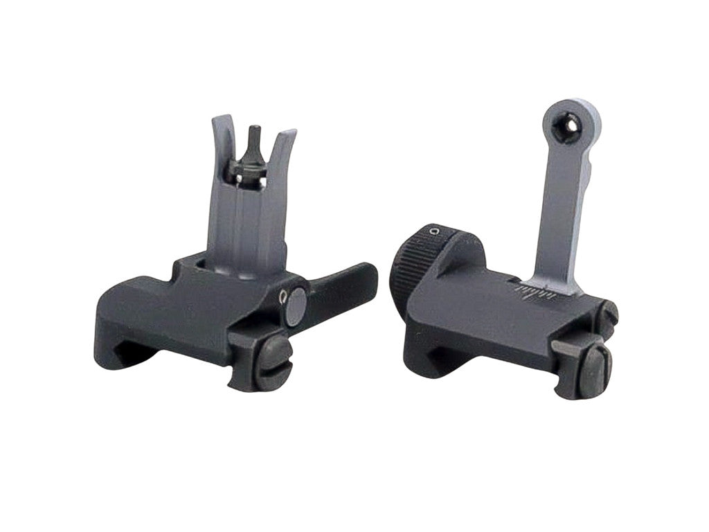 BJ TAC Stainless Steel KAC 300 Style Folding Iron Sight Set