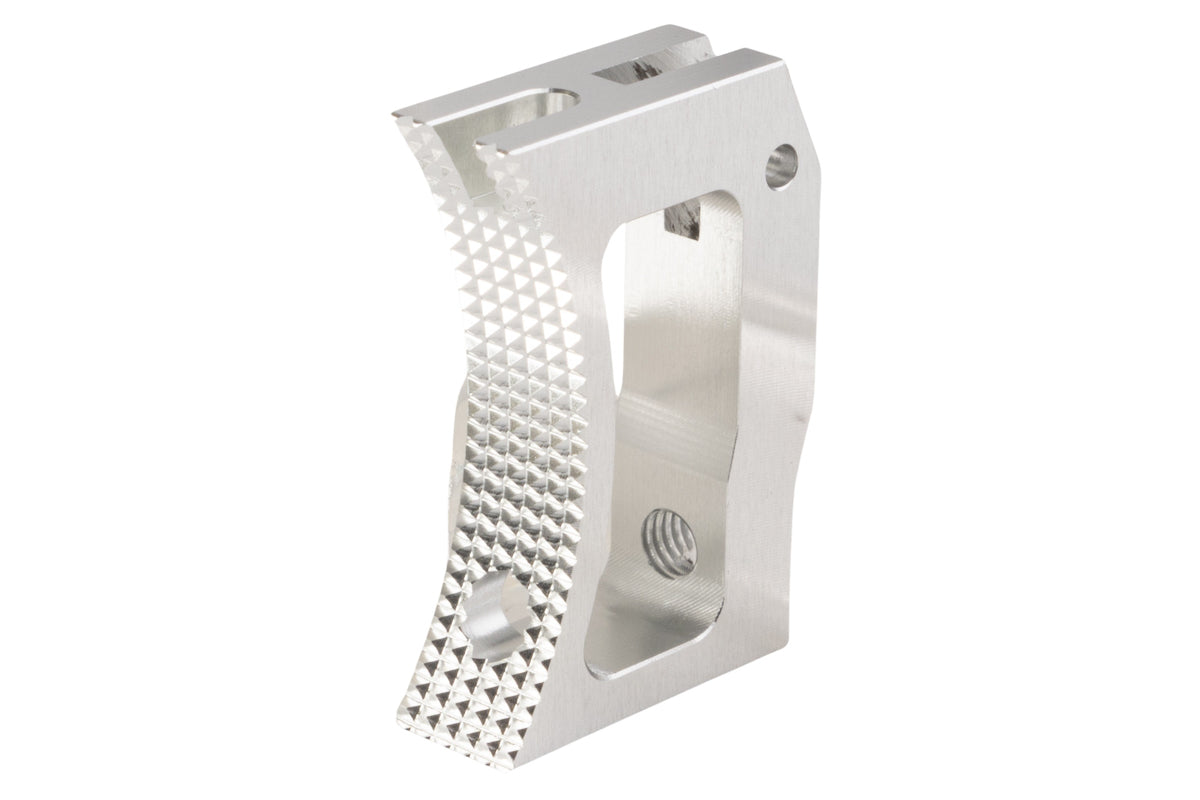 Revanchist Airsoft CNC Aluminum Curved Trigger For Tokyo Marui Hi Capa GBB Airsoft (Type F/ Silver)