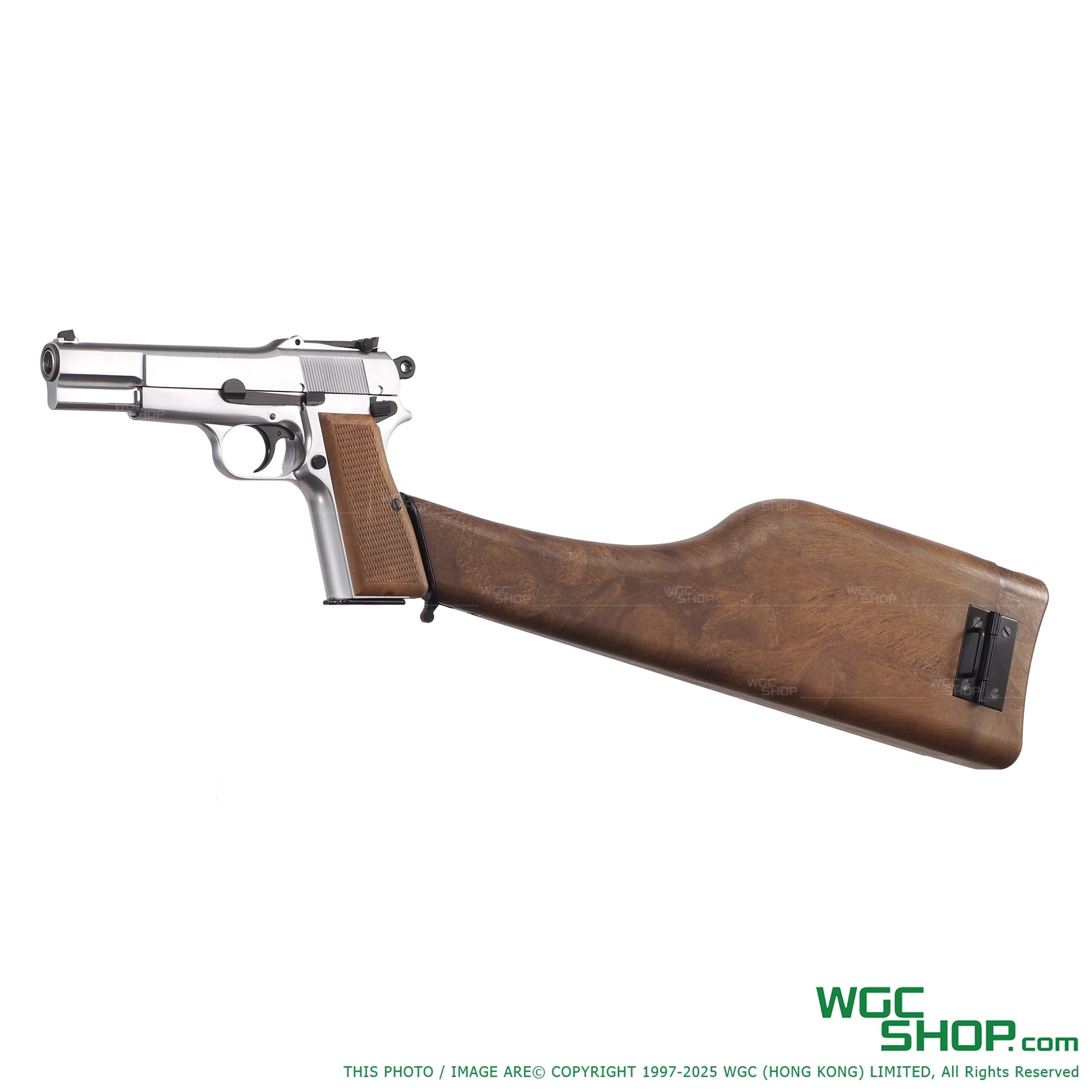WE Browning Hi Power GBB w/ Stock ( Silver )