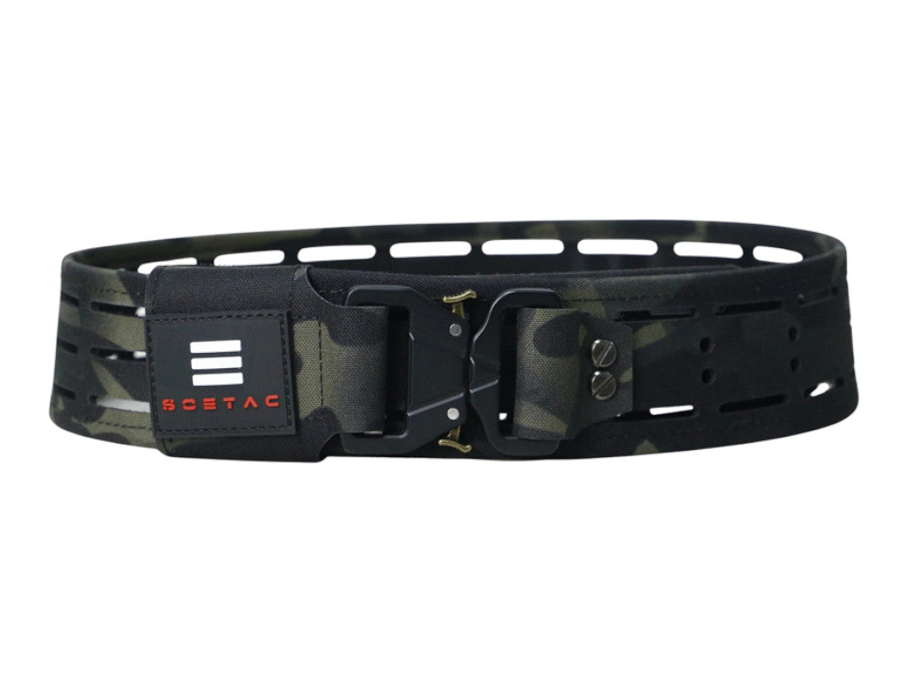 SOETAC Laser Cut Lightweight Molle Combat Belt (Multicam Black/ Large)