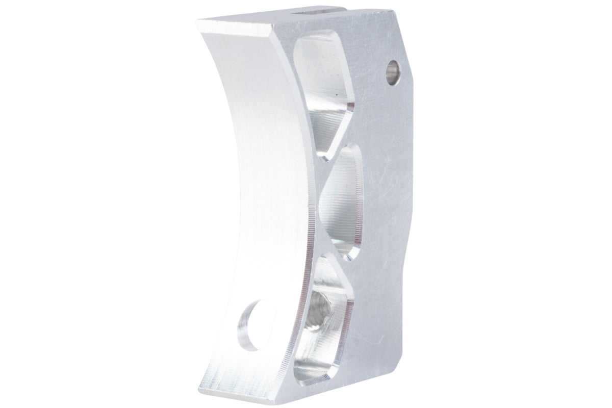 Revanchist Airsoft Type E Aluminum Curved Trigger For Hi Capa GBB Airsoft (Silver)