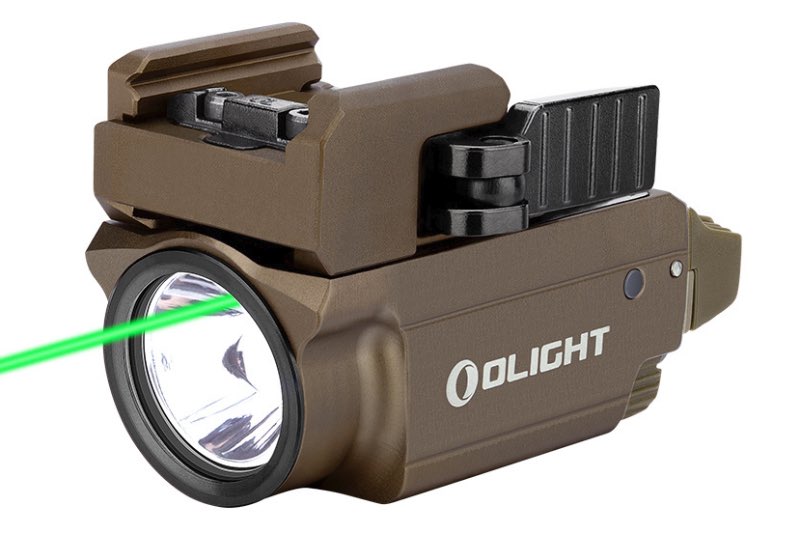 OLIGHT Baldr Mini Tactical Flashlight & Green Laser Combo (Desert Tan)