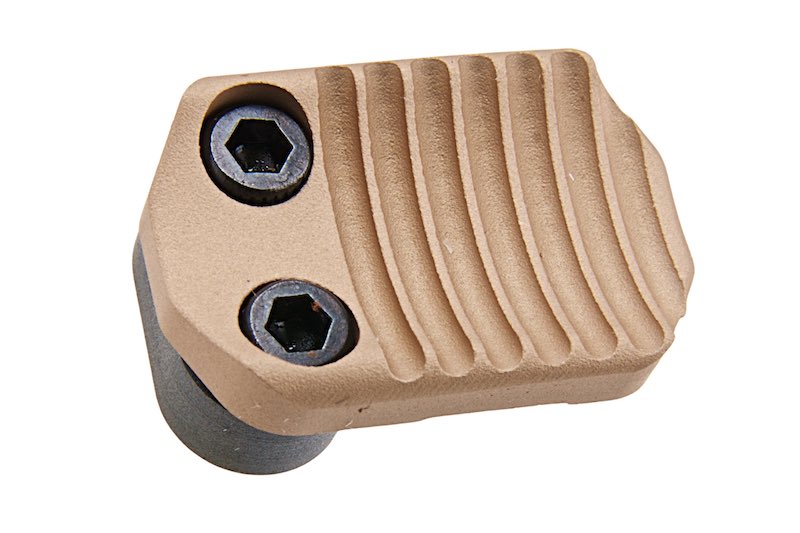 Revanchist Airsoft CNC Aluminum Magazine Release For VFC M4 GBB Airsoft (Type B/ Tan)