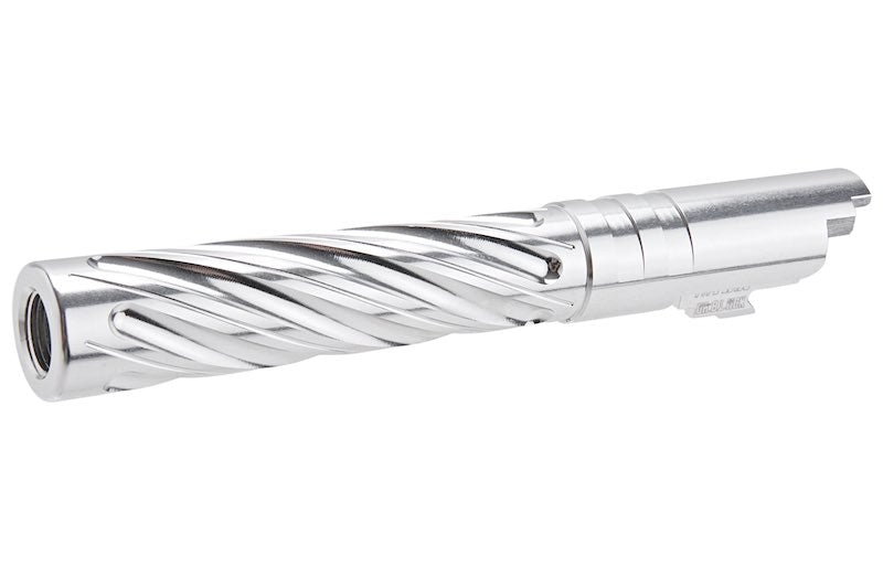 Dr. Black 6063 Aluminum Spiral Storm Outer Barrel For Hi-Capa 5.1 GBB Airsoft (Silver)