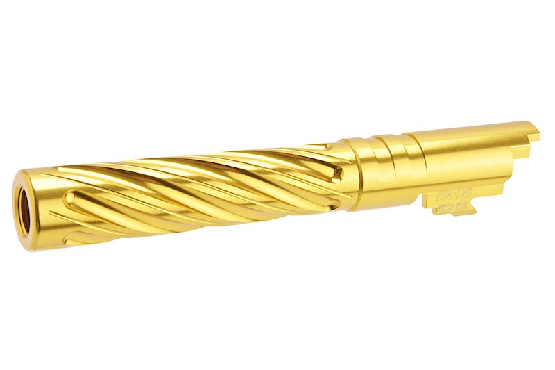Dr. Black 6063 Aluminum Spiral Storm Outer Barrel For Hi-Capa 5.1 GBB Airsoft (Gold)