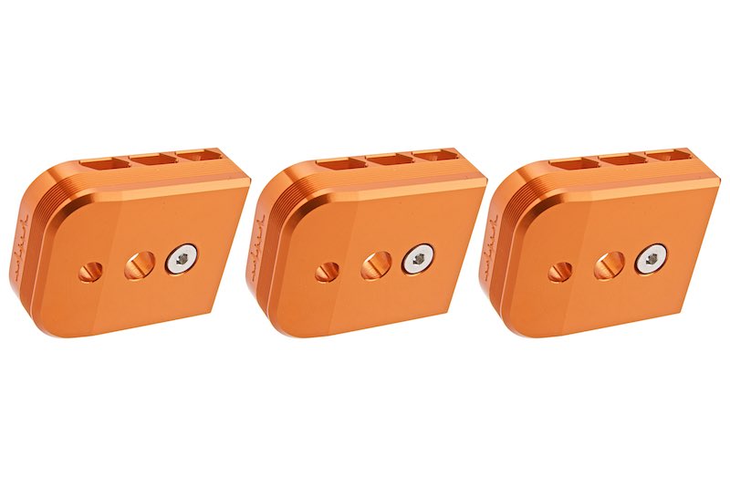 Dr. Black Aluminum Type B Magazine Base For Tokyo Marui Hi Capa 5.1 GBB AIrsoft (Orange)