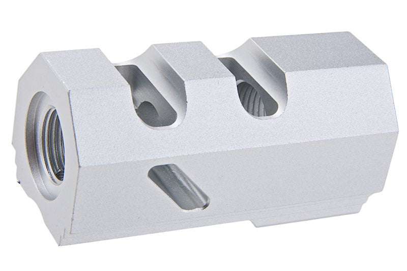 Revanchist Airsoft Dr. Black Style Compensator For Tokyo Marui Hi Capa GBB Airsoft (14mm CCW/ Silver