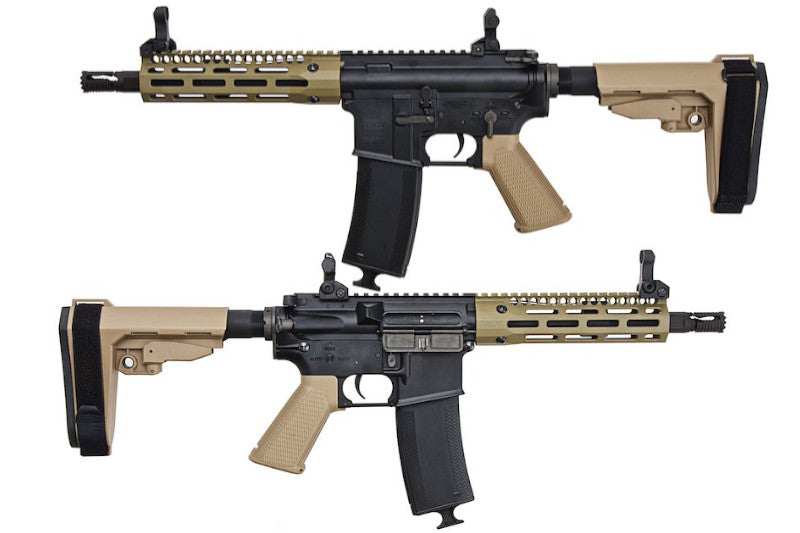 EMG (King Arms) 7.6inch RIS Troy Industries SOCC M4 AEG Rifle Airsoft Guns (Dark Earth)