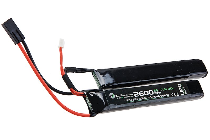 WE 7.4v 2600mAh 20c Lipo Nunchuck Battery (Mini Plug)