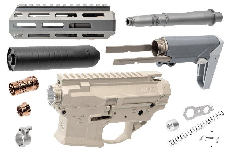 C&C Tac CNC Aluminum SBR 300 Blackout Style Conversion Kit For Tokyo Marui MWS GBB Rifle (Limited Ed