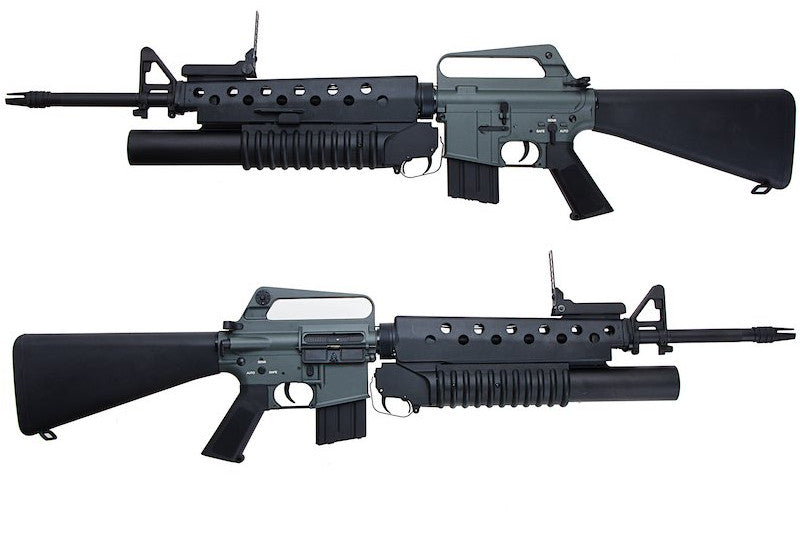 E&C M16A1 AEG Airsoft Rifle with M203 Grenade Launcher (QD 1.5 Gearbox)