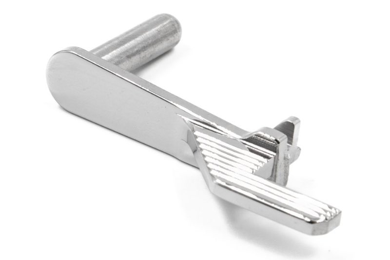5KU Stainless Steel Extended Slide Stop for Marui Hi Capa GBB (Type 2/ Silver)