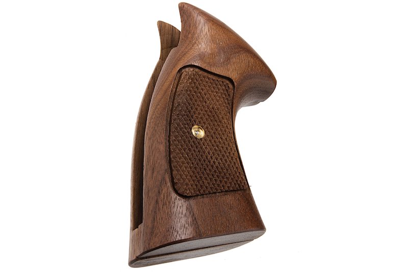 Tanaka K Frame Over Size Walnut Checker Early Speed Loader Cut Grip for Tanaka M68 C.H.P. Gas Revolv