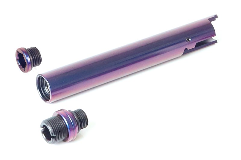 Nine Ball '2Way Fixed' Non-Recoiling ZANSHIN Series Outer Barrel For Marui Hi-Capa 5.1 (Murasaki Pur