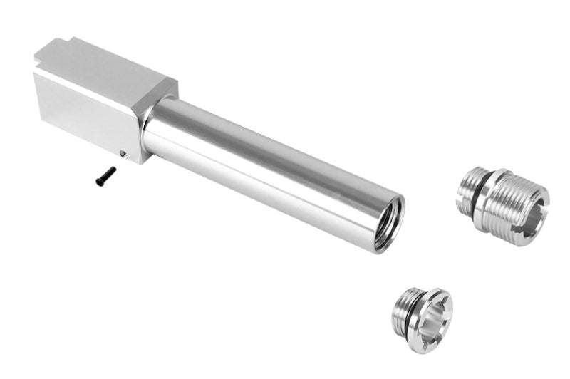 Nine Ball Non-Recoil 2 Way Outer Barrel w/ 14mm CCW Adapter for Umarex (VFC) 19X Airsoft GBB (Silver