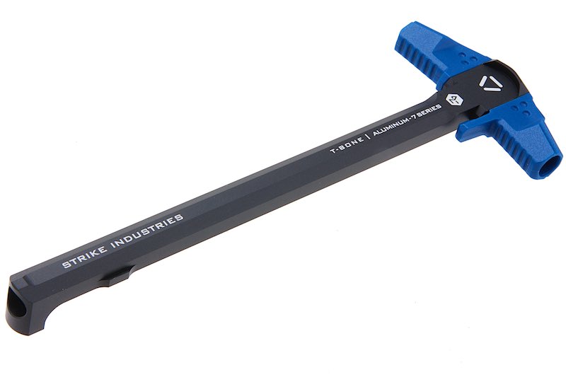 Strike Industries T-Bone Charging Handle (Black/ Blue)