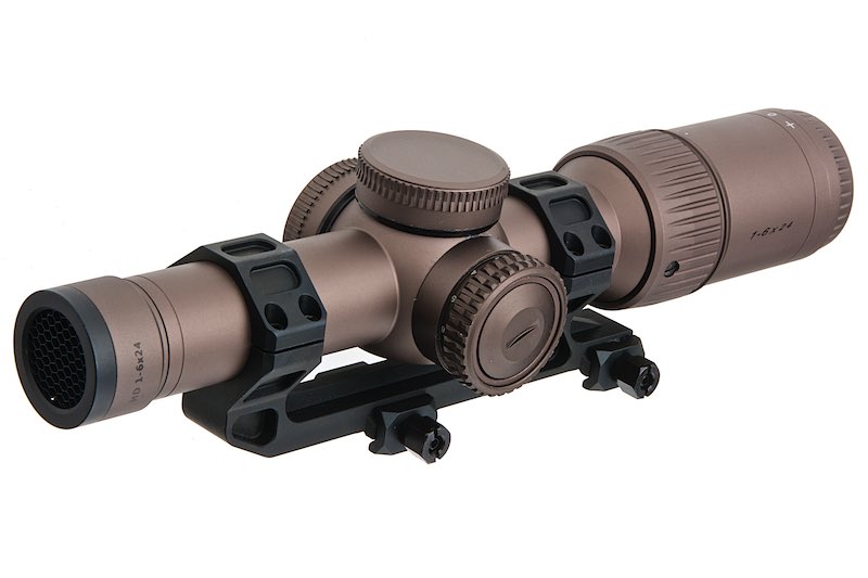 ARES 1-6 x 24 Illuminated Airsoft Scope w/ Scope Mount (Bronze)