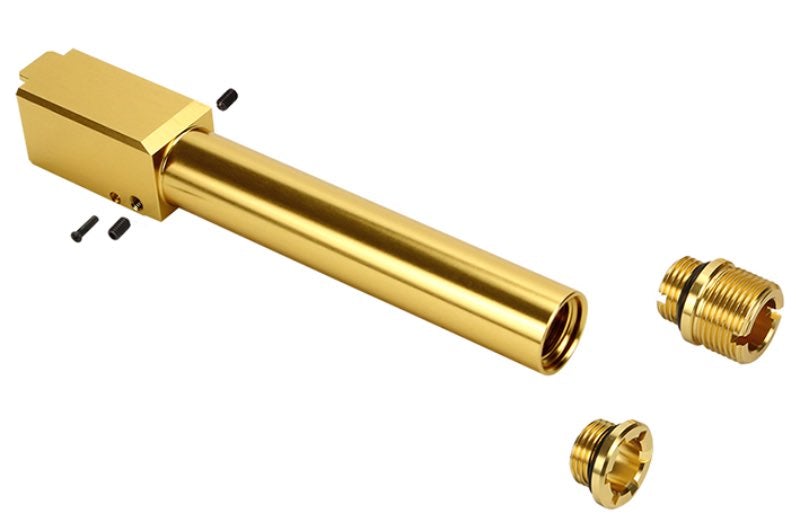 Nine Ball Non-Recoil 2 Way Outer Barrel w/ 14mm CCW Adapter for Marui G17 Gen 3 /G22 /G18C GBB (Gold