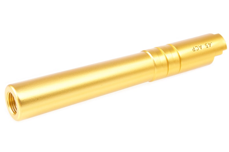 Airsoft Masterpiece .45 Threaded Aluminum Outer Barrel for Marui Hi-Capa 5.1 GBB Pistol (Gold)