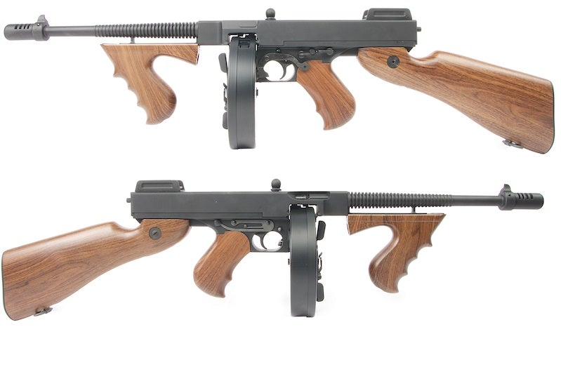 Cybergun (King Arms) Thompson Licensed M1928 Chicago AEG Airsoft Classic Rifle (Wood Pattern)