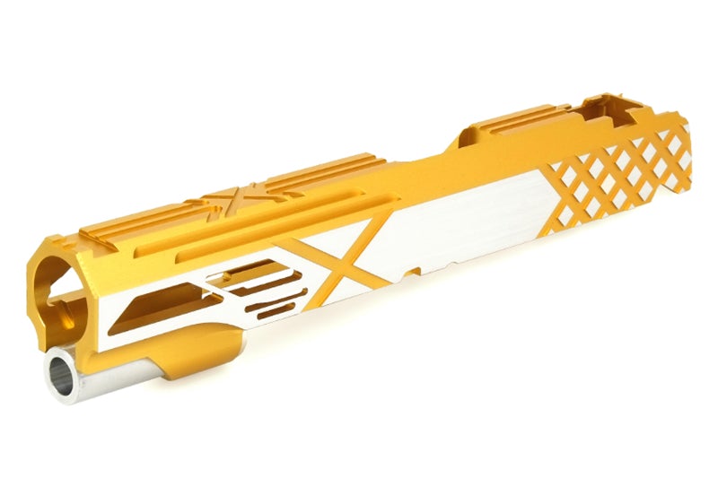 Airsoft Masterpiece Custom 'X' Standard Slide for Marui Hi-Capa / 1911 GBB (Gold 2 Tone)