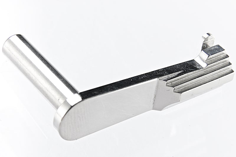 Airsoft Masterpiece CNC Steel Slide Stop for Marui Hi-Capa GBB (Type 2/ Silver)