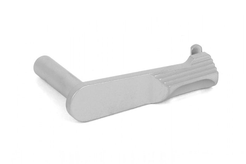 Airsoft Masterpiece CNC Steel Slide Stop for Marui Hi-Capa GBB (Matt Silver/ STI Style)