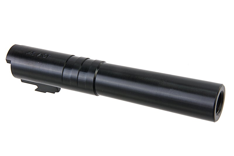 COWCOW Technology Stainless Steel Threaded Outer Barrel for Tokyo Marui Hi-Capa 4.3 GBB Series (.45