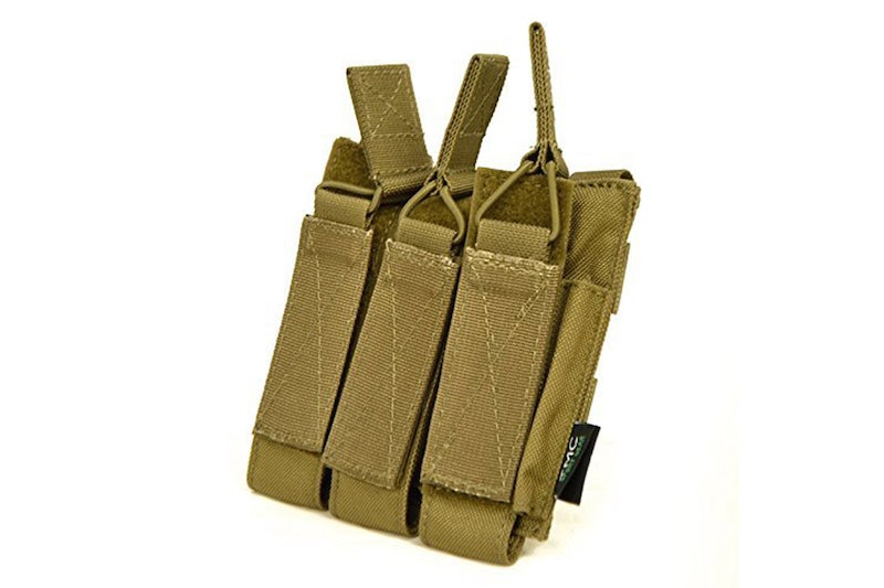 TMC Molle Tri Open Top Magazine Pouch for MP7 (Khaki)