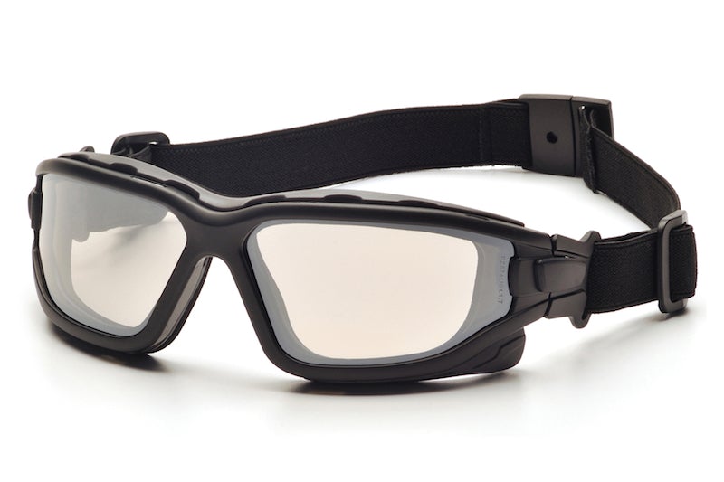 Pyramex I-Force Slim Safety Goggle Indoor/Outdoor Mirror Dual Anti-Fog Lens with Black Temples/Strap