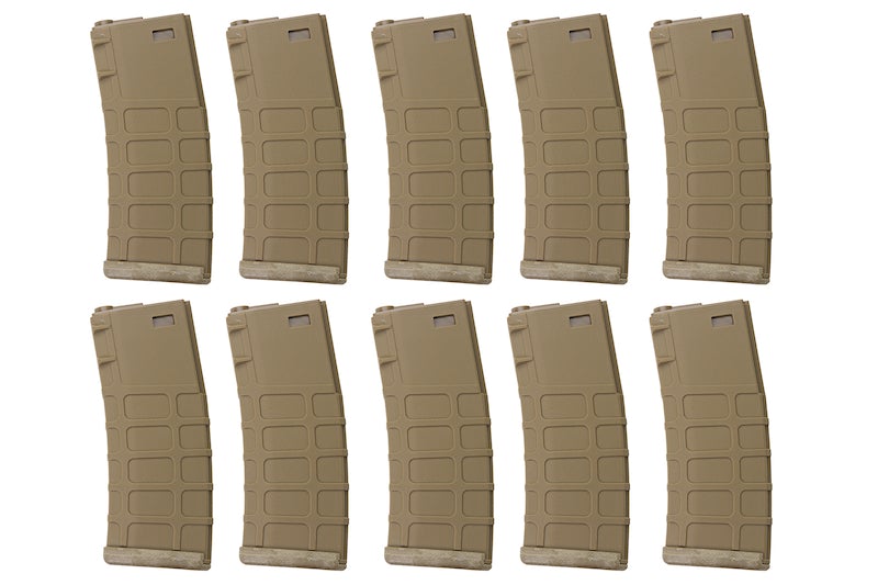G&P GMAG 340rds Hi-Cap Magazine for Marui M16 AEG (10pcs, Dark Earth)
