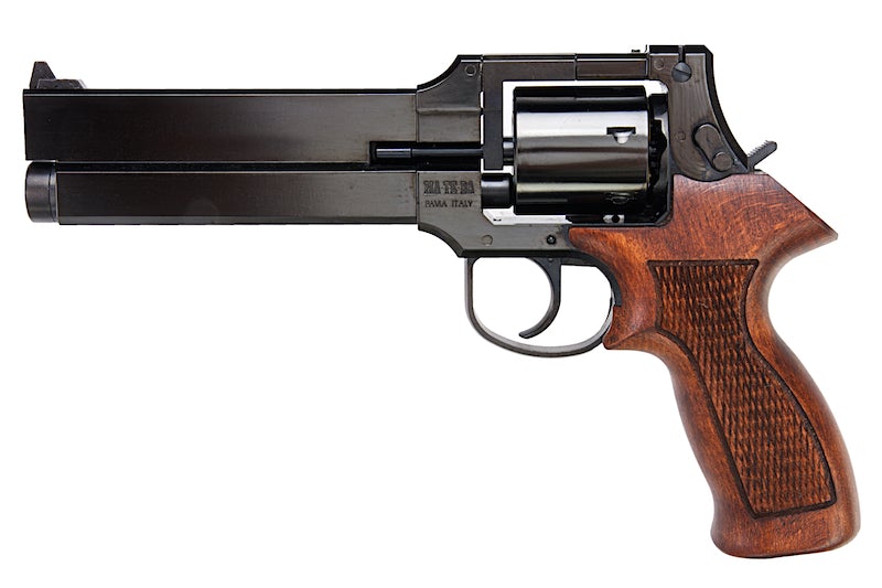 Marushin Mateba Revolver 6mm X-Cartridge Series (Deep Black Version, Wood Grip)
