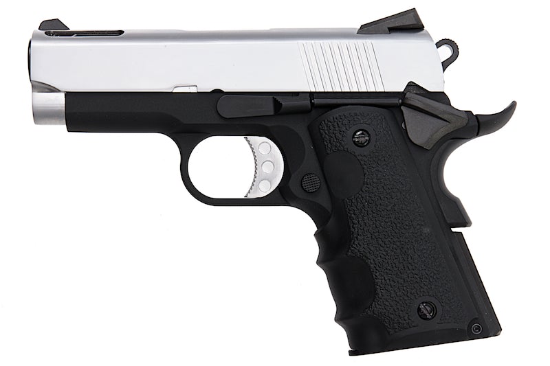 Armorer Works NE10 Series 1911 Officer Size GBB Pistol (Silver Slide / Black Frame)