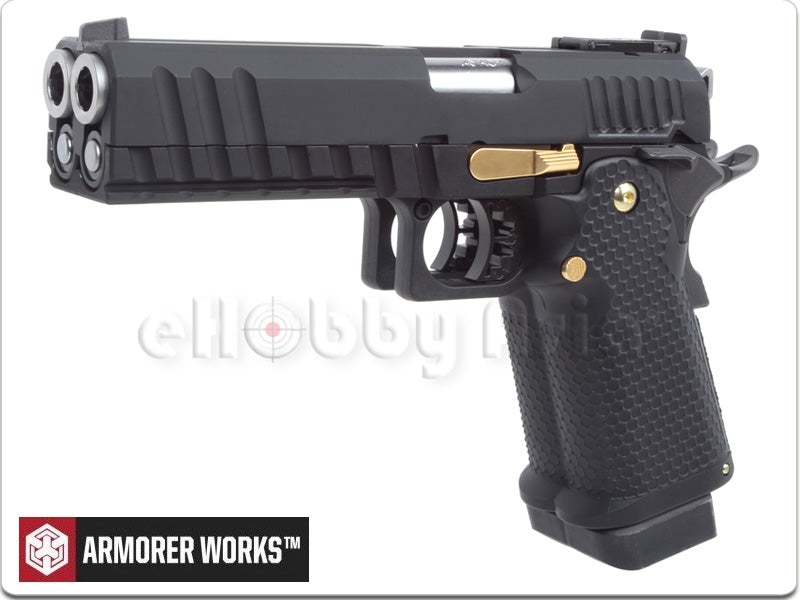 Armorer Works Double Barrel Hi-Capa GBB Pistol (Black)
