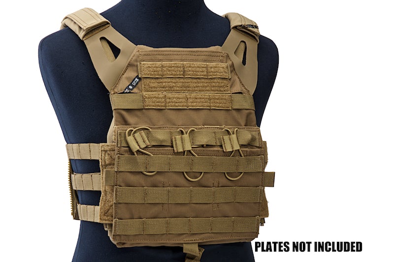 Crye Precision (By ZShot) Jumpable Plate Carrier JPC 2.0 w/ Flat M4 Molle Front Flap (M Size / Coyot