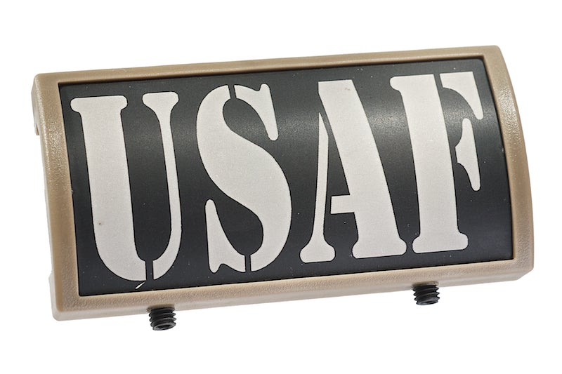 Custom Gun Rails (CGR) Aluminum Rail Cover (USAF, Large Laser Engraved Aluminum/ FDE Retainer)