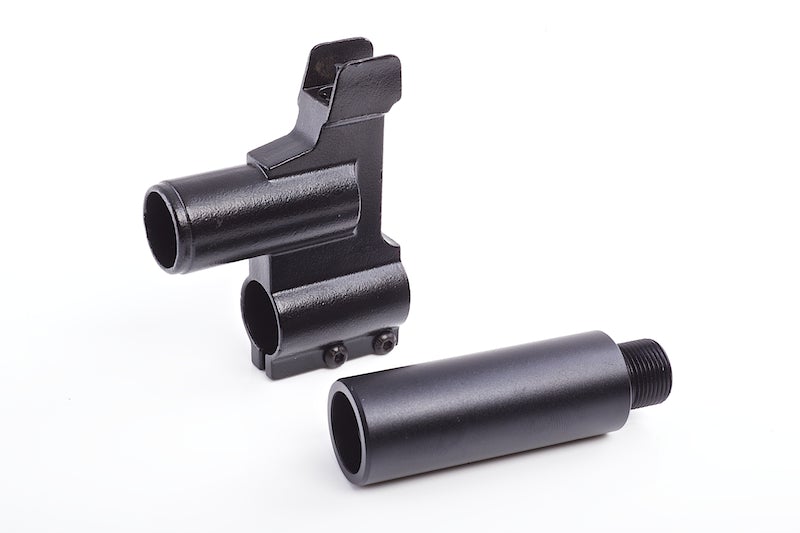 Hephaestus Steel Front Sight Block w/ 14mm CW Barrel Adapter for GHK/LCT AK Rifle (Type A)