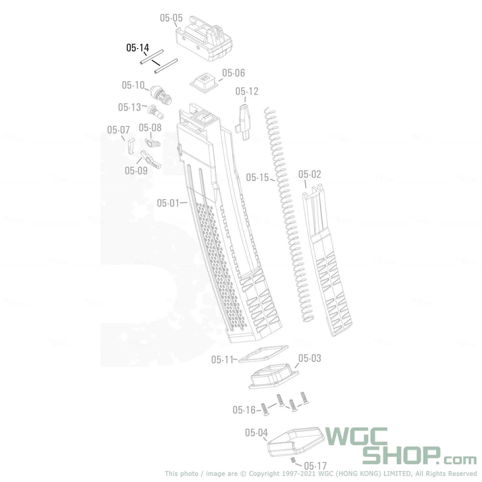 APFG Original Parts - MPX GBB Magazine Lip Pins 2x25 ( 05-14 x 2 )