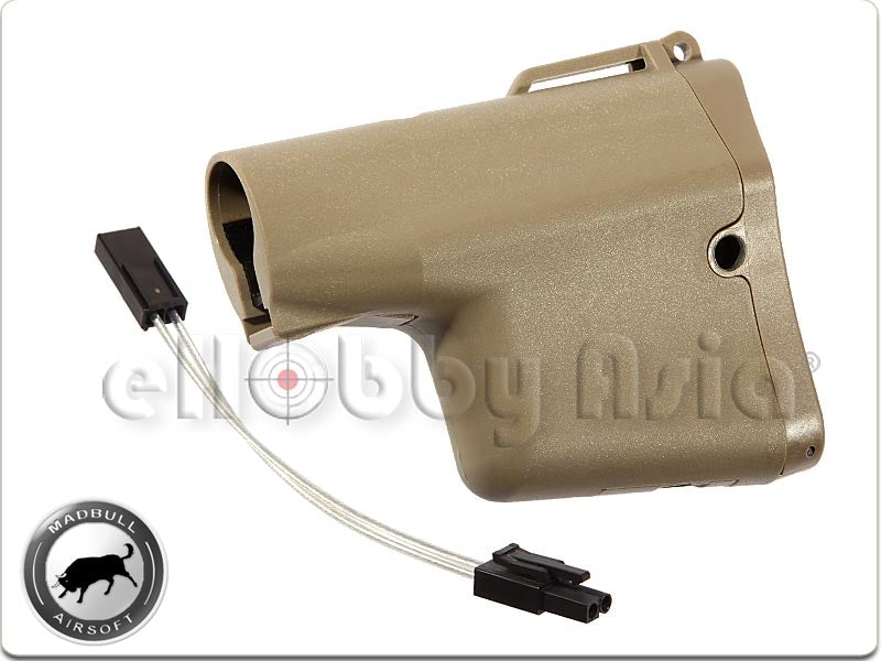 Madbull Troy Battle AX M4 AEG Buttstock w/ Silver Wire Core (Tan)