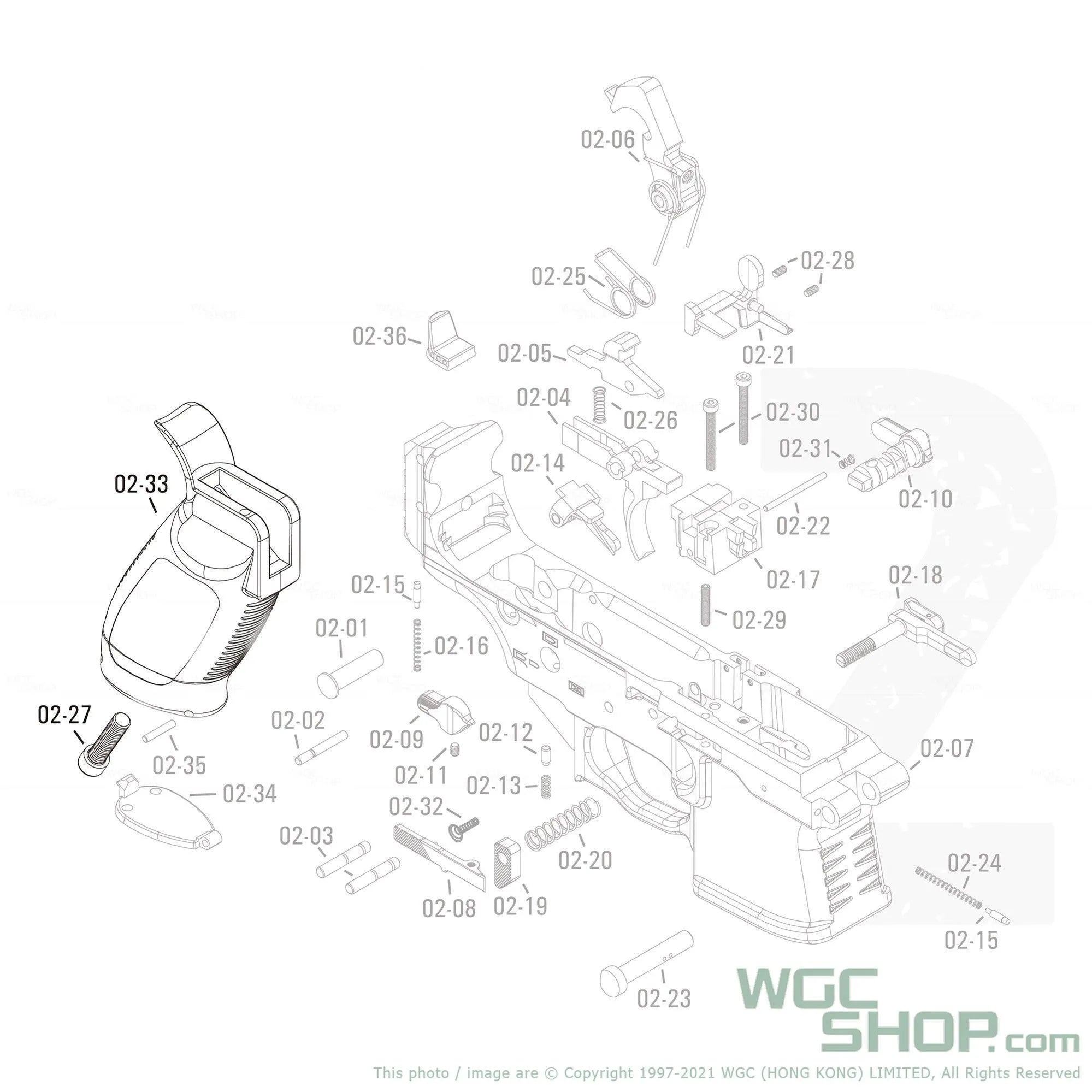 APFG Original Parts - MPX GBB Pistol Grip with Screw ( 02-33 / 02-27 )