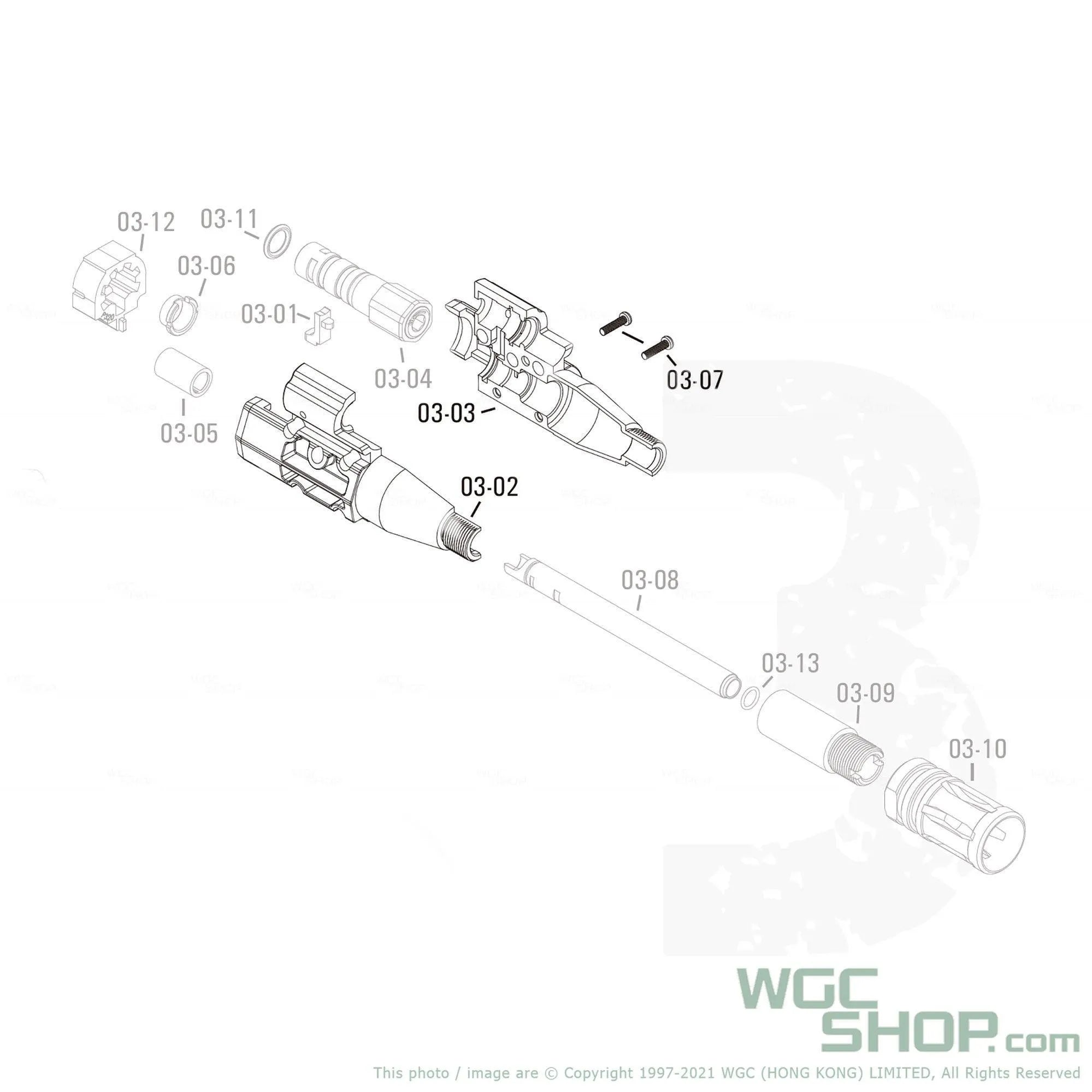 APFG Original Parts - MPX GBB Hop-Up Base with Screws ( 03-02 / 03-03 / 03-07 x 2 )