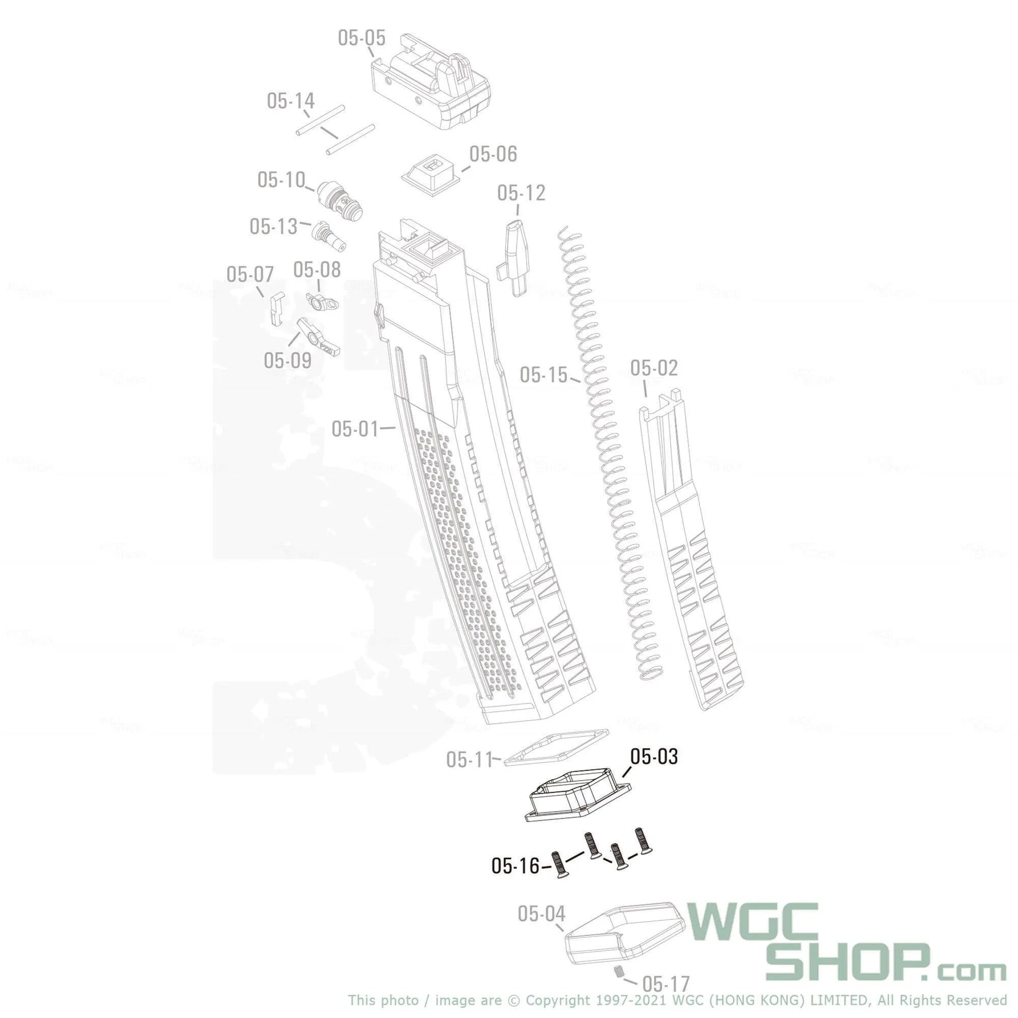 APFG Original Parts - MPX GBB Magazine Base with Screws ( 05-03 / 05-16 x 4 )